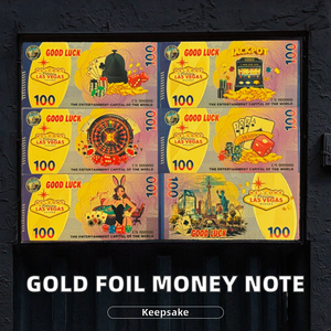 Spedizione Gratuita TCB CJ-12 Banconota Spessa da 100 Dollari Las Vegas, Chip Placcato in Polimero a Doppia Faccia con Foglia d'Oro, Termica da Collezione - Product Image 2