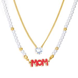 Cadeaux pour la fête des mères 2023, collier d'amour pour les mères, bijoux en acier inoxydable 18k pour maman, collier pour la fête des mères - Product Image 2