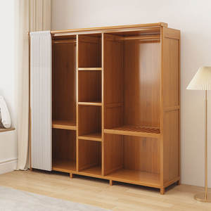 Armoire économique en bois massif à un niveau Nouveau style pour la maison Chambre à coucher à louer Assemblage simple nécessaire pour le salon - Product Image 1