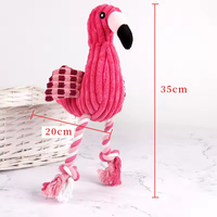 Jouet à mâcher pour chien interactif durable en gros, adorable flamant rose en peluche avec fonction sonore de morsure, jouet animal populaire pour animaux de compagnie