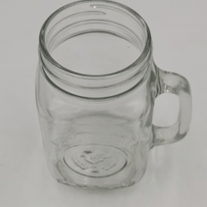 Bocal Mason en verre transparent personnalisé de 500ml 16oz avec poignée couvercle en métal et paille pour boire du jus d'<span class=keywords><strong>eau</strong></span> minérale - Product Image 3