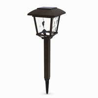 Lampe solaire d'extérieur à piquet pour jardin, en plastique noir, LED, pour allée, pelouse, 10LM 3000K avec batterie 700mAh