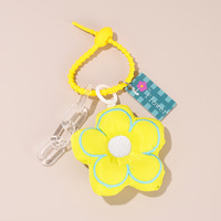 Llavero Abridor de Botellas con Colgante de Flor Pequeña, Simple y Moderno, Impresión UV en PVC, Duradero, Colorido y Bonito, Regalo al por Mayor