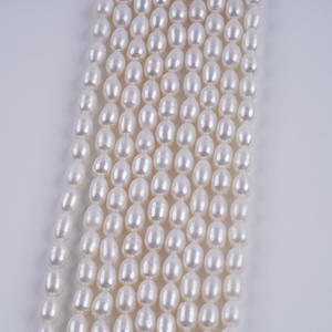 Perles d'eau douce naturelles de Zhuji, 6-7 mm, forme de mètre, semi-finies, en vrac, pour bijoux DIY, collier, bracelet, options de couleur blanc et rose - Product Image 4