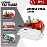 Le PTK 9718 TG-D est un servo numérique sans balais à course courte en métal, compatible avec Futuba SR, SHR, SFR et SSR.
