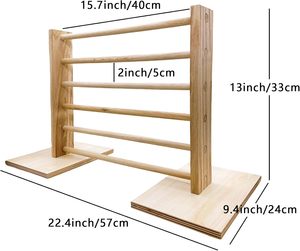 Juguetes de Ejercicio de Obstáculos para Conejos de <span class=keywords><strong>Bambú</strong></span> y Madera, Obstáculos de Salto de Altura Ajustable y Portátiles para Conejos - Product Image 6