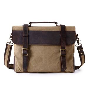 Sac de messager Vintage pour hommes de haute qualité Simple mode innovante avec longue sangle en cuir <span class=keywords><strong>toile</strong></span> épaule produit de haute qualité - Product Image 5