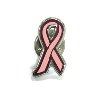 National Personnalisé Sensibilisation Rose Cravate Étiquette Ruban Cancer du sein Broches