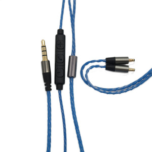 Icarer Headphone <b>Cable</b> With <b>Mic</b> Volume Control Blue Nylon Audio Adapter For Earphones - Product Image 5