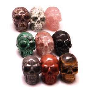 2 인치 고품질 천연 돌 보석 다양한 색상 크리스탈 두개골 - Product Image 4
