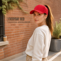 Casquette de baseball vintage sportive en sergé de coton à 6 panneaux, avec logo personnalisé, bande élastique, ouverture arrière pour chignon ou cheveux bouclés, style « Dad Hat »