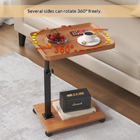 Tables de chevet réglables en hauteur qui se glissent sous le canapé, 360 °   Table de télévision pivotante moderne avec roulettes, table d'appoint en forme de C - OEM/ODM