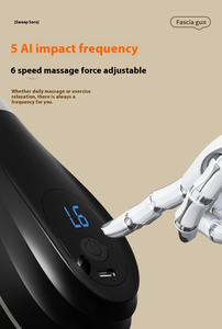 J32A Detachable <b>Long</b> <b>Handle</b> Gun Deep Tissue Percussion Muscle Massager for Back 6 Speeds Heat Cordless 90Min Battery - Product Image 4