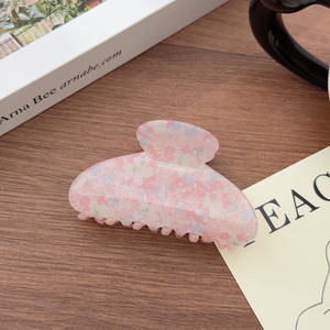 Pinza de Pelo Acrílica Rosa de Moda, Accesorios para el Cabello para Mujer, Pinzas de Pelo Grandes con Purpurina de Mármol para Niñas - Product Image 5