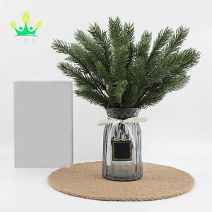 קטיף חג המולד מלאכותי קטיף גבעול מחט אורן ירוק ענפי מילוי עץ חג המולד חג חורף זר ירק שיח פרחים - Product Image 5