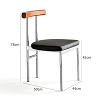 Chaises de salle à manger de luxe modernes en cuir PC et acier inoxydable avec velours pour la maison, les bars, les salles à manger, les salons, les cuisines, les hôtels, les événements
