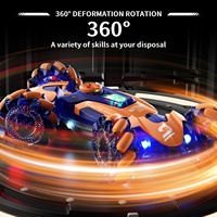 KK 360 degrés télécommande voiture double télécommande et détection de geste voiture cascadeuse RC avec musique légère et pulvérisation fréquence 2.4 GHz