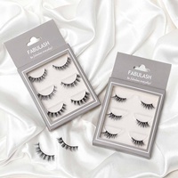 IShero Private logo Three in One 3 Set Eyelashes Box pink Half Lashes Book Corner Eyelash
