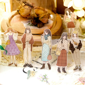 Cinta Adhesiva PET de 2 Metros/Rollo, Serie Gentle Past, Materiales Decorativos Pintados a Mano, Pegatinas en Bucle 6 - Product Image 1