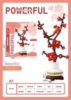 353 Uds. Bloques de crisantemo orquídea flor de ciruelo juego de bloques de construcción decoración de flores ladrillos para juguetes regalo Niña