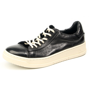 Retro Genuine Leather Sneakers Men's Casual Shoes <b>Low</b> <b>Heel</b> Solid Color Front Laces Leisure Wear - Product Image 1