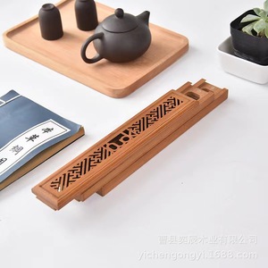 Bamboo Incense Burner Box <b>Drawer</b> Style Solid Wood Hand Made Customizable Size For Incense Stick Storage Gift Packaging - Product Image 2