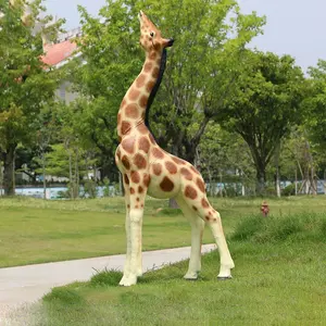 Oem Levensgrote Glasvezel Giraffe Sculptuur/Outdoor Tuin Safari Olifant Props/Hars Dier Standbeeld Te Koop