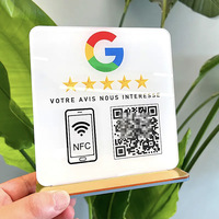 Impression personnalisée NFC Google Review card RFID Epoxy 13.56MHz NFC Google Commentaire Plaques d'examen
