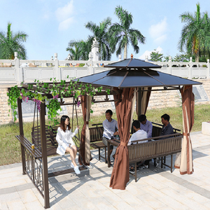 Promotion : Pavillon de <span class=keywords><strong>jardin</strong></span>, Gazebo extérieur, Pergola, Auvent de terrasse, <span class=keywords><strong>Abri</strong></span> anti-pluie, Treillis pour vigne, Toit de villa et de terrasse - Product Image 4