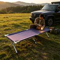 Lit pliant compact d'extérieur, lit de camping portable avec sac de transport pour pique-nique, plage, camping, voyage et secours d'urgence