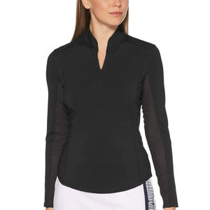 Jersey informal de manga larga personalizado OEM para mujer, jersey que absorbe la humedad, diseño ajustado con logotipo bordado en la parte delantera - Product Image 5