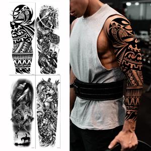 Autocollants de <span class=keywords><strong>Tatouage</strong></span> Corporel Imperméables Grande Taille Manches Complètes, Tatouages Temporaires Faux Longue Durée pour Hommes, Femmes et Adultes en Gros - Product Image 3