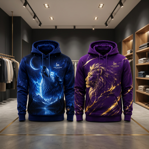 Sweat-shirt à capuche pour homme Long Miesion, bleu, sublimation, coupe classique, décontracté, hiver, tricoté, 100% coton, doublé, respirant - Product Image 2