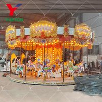 Équipement pour parc d'attractions forain 16 places Amusant Carnaval Game Merry Go Round Carrousel Horse Rides à vendre