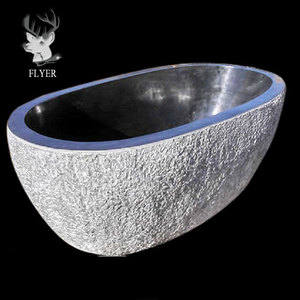 Bañera <span class=keywords><strong>de</strong></span> mármol independiente redonda <span class=keywords><strong>de</strong></span> <span class=keywords><strong>piedra</strong></span> antigua <span class=keywords><strong>de</strong></span> gran tamaño para decoración del hogar - Product Image 2