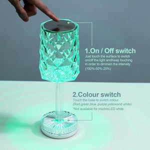 Lampe de table portable haut de gamme moderne à LED sans fil en plastique, rechargeable avec variateur tactile - Product Image 4