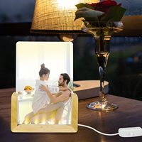 Lampe de nuit LED personnalisable par sublimation, cadre photo en acrylique, éclairage blanc chaud pour la décoration de chambre