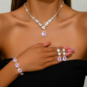 Collares con colgante de novia de lujo para mujer, conjunto de joyería de diseñador de fiesta, collar delicado de estilo coreano en capas a la moda - Product Image 2