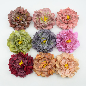 Flores de peonía artificiales Dongchen Crafts en colores otoñales, flor base para arreglos florales y tocados. - Product Image 1