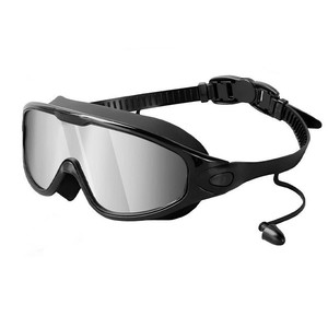 Lunettes de natation pour adultes à monture large, anti-buée, anti-UV, miroir, transparentes, avec bouchons d'oreille amovibles – Meilleures ventes - Product Image 3
