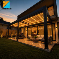Pérgola Bioclimática de Aluminio con Control Inteligente, Sistema de Techo para Patio Exterior Impermeable, Diseño Moderno para Jardín