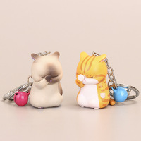 Porte-clés mignon en résine 3D, pendentif chat noir porte-bonheur, porte-clés pour animal de compagnie, sac de voiture, porte-clés breloques