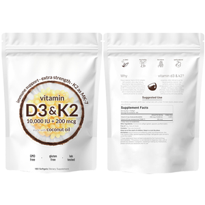 Cápsulas Blandas <span class=keywords><strong>de</strong></span> Vitamina D3 K2 con <span class=keywords><strong>Aceite</strong></span> <span class=keywords><strong>de</strong></span> <span class=keywords><strong>Coco</strong></span>, Fáciles <span class=keywords><strong>de</strong></span> Tragar, Suplemento <span class=keywords><strong>de</strong></span> Vitaminas D y MK7, Favorece la Absorción <span class=keywords><strong>de</strong></span> Calcio y la Salud Ósea, 180 Unidades - Product Image 2