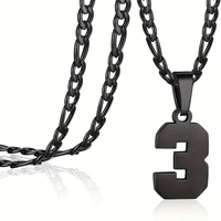 Collier avec pendentif en acier inoxydable pour athlètes garçons, numéro de 00 à 99, bijoux de sport personnalisés, basketball, baseball, football
