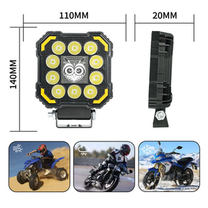 LIUHJG - Foco LED Cuadrado Todoterreno de 4 Pulgadas y 20 W con 10 Lentes RGB, Luz de Trabajo para Motocicleta, ATV, Camioneta, Jeep, Barco, Automóvil - Product Image 4