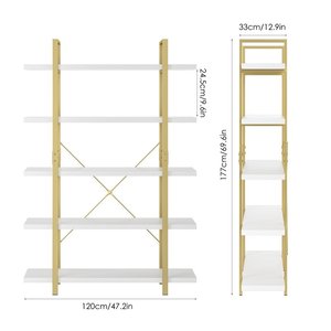 Bibliothèque de magasin moderne à combinaison libre Mobilier de bureau Librairie en fer Bibliothèque de livres Étagères murales en bois avec <span class=keywords><strong>rangement</strong></span> - Product Image 4