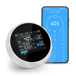 Monitor de Aire Inteligente Bluetooth, Medidor de TVOC, <span class=keywords><strong>HCHO</strong></span> y CO2, Probador de Calidad del Gas, Detector de Humedad y Temperatura USB con Control por Aplicación - Product Image 1