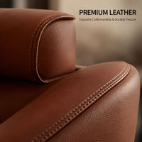 Fauteuil une place en PU marron rembourré d'éponge, siège de salon moderne et luxueux pour salon ou bureau