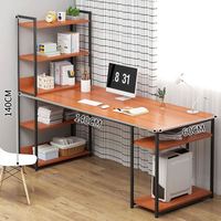 Bureau d'ordinateur moderne simple, pas cher, de petite taille avec étagères B209