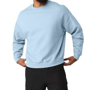 Sweat-shirt de sport à col rond en molleton français respirant avec logo personnalisé pour hommes - Product Image 4